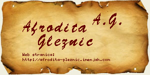Afrodita Gležnić vizit kartica